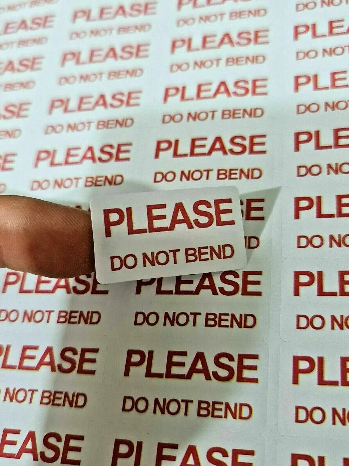 Please Do Not Bend Labels Stickers Self Adhesive Printed Post Mail 3D Peak Print