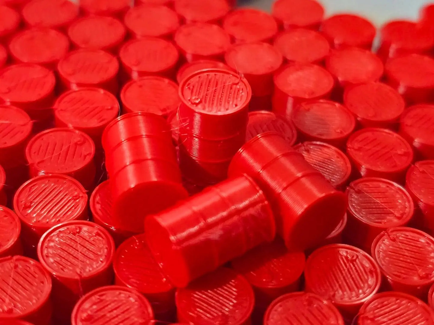 Oil Drum Barrels OO Gauge Red 1:76 Scale Models Train Railway 100 Pack 3D Peak Print