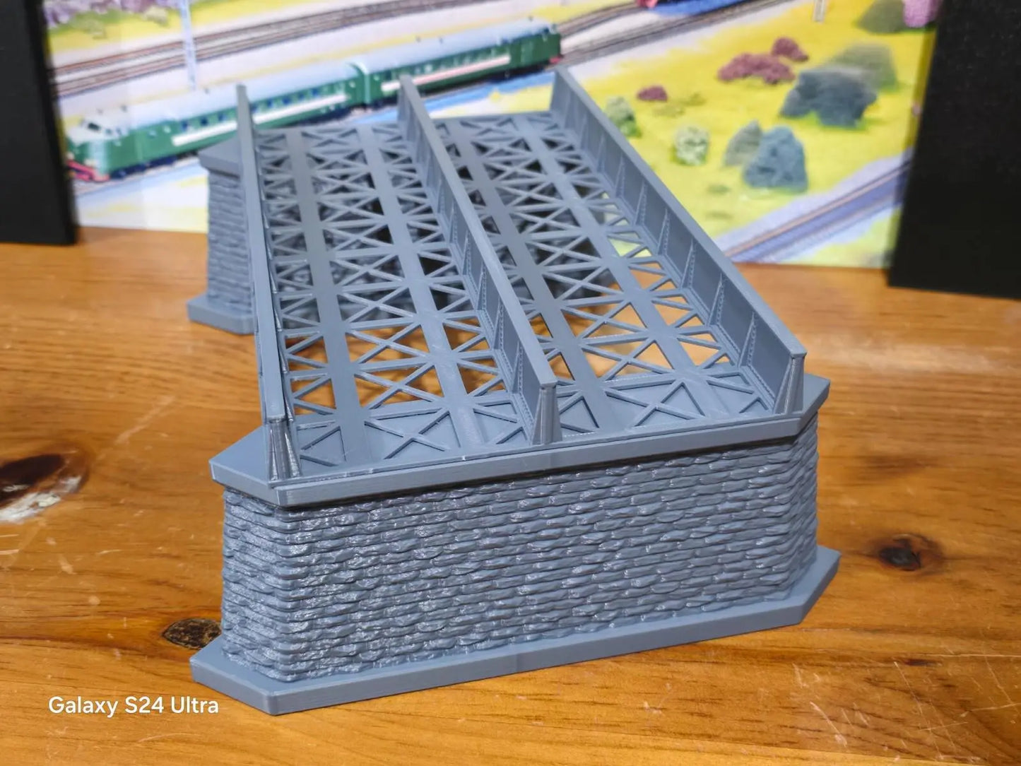 Iron Girder Bridge N Gauge Double Track Model Railway Train Layout 1:148 Scale 3D Peak Print