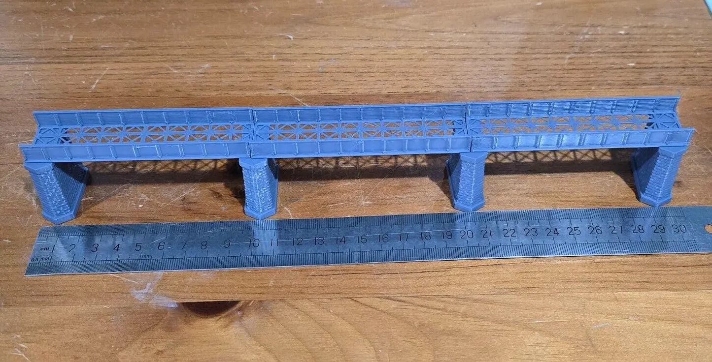 Z Gauge Single Track Iron Girder Bridge 300mm Model Railway Layout 1:220 Scale 3D Peak Print