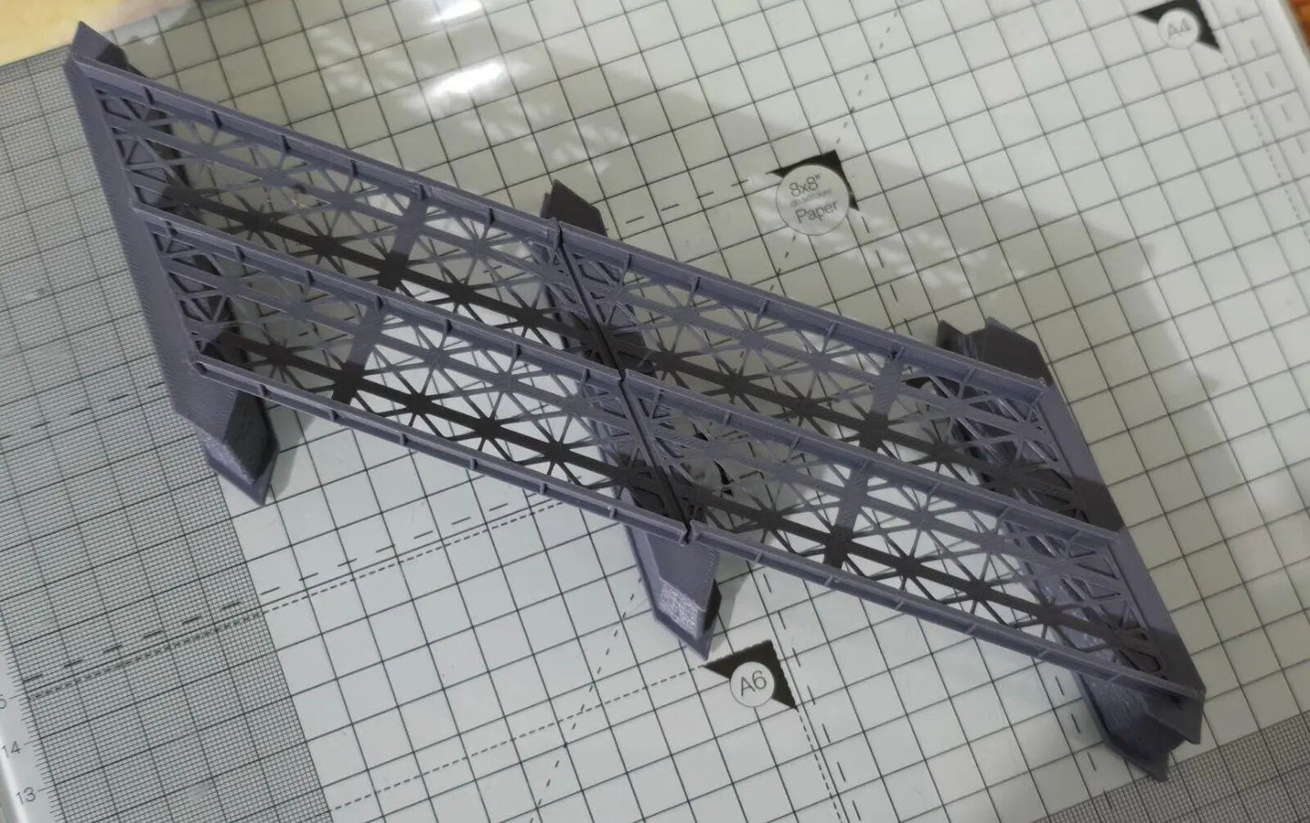 Z Gauge Left 45 deg Double Track Iron Girder Bridge Model Railway 1:220 Scale 3D Peak Print
