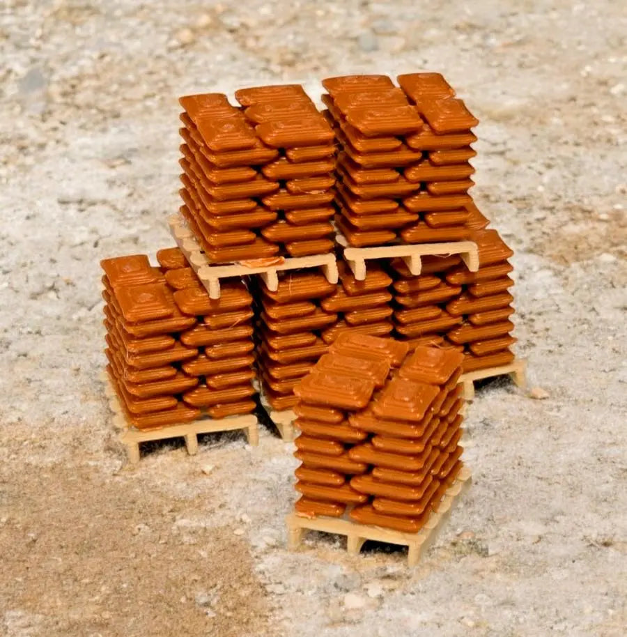 Pallets of Brown Sacks Beige pallet Z Gauge 1:220 Scale Models Railway (6 Pack) 3D Peak Print