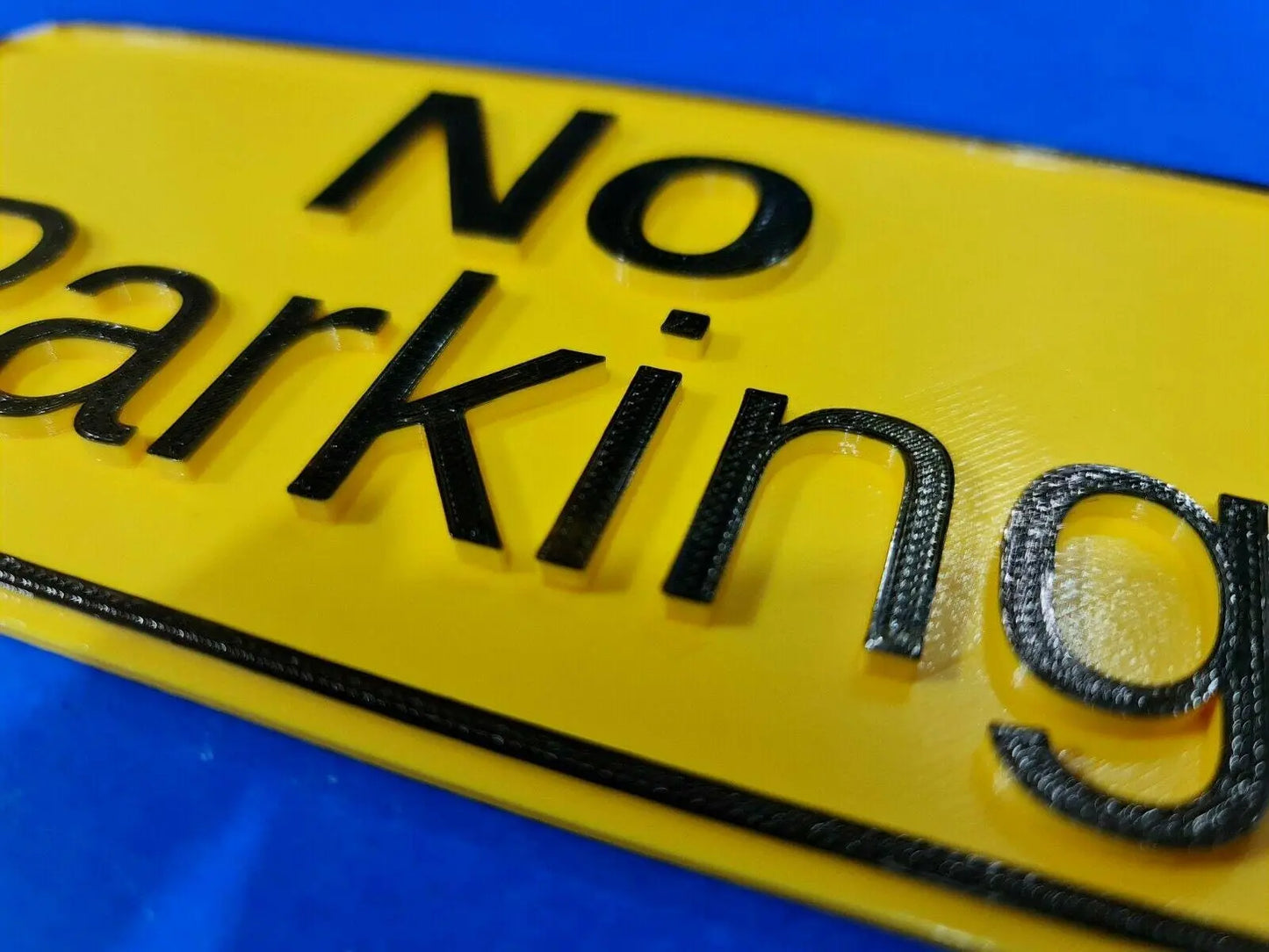 Quality Yellow & Black NO PARKING Sign with 3D Letters and border 3D Peak Print