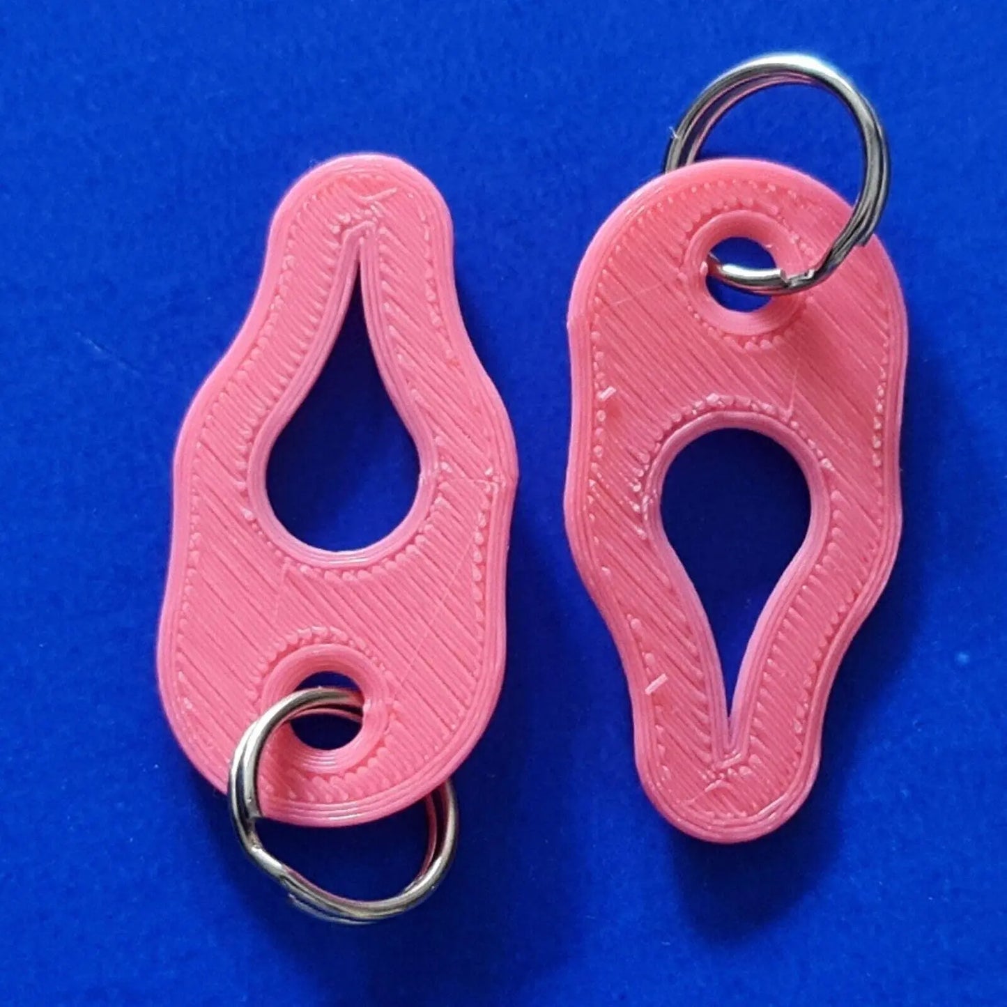 2 x Key Ring Tick Removal Tools Pastel Pink PLA Plastic dog cat horse human 3D Peak Print