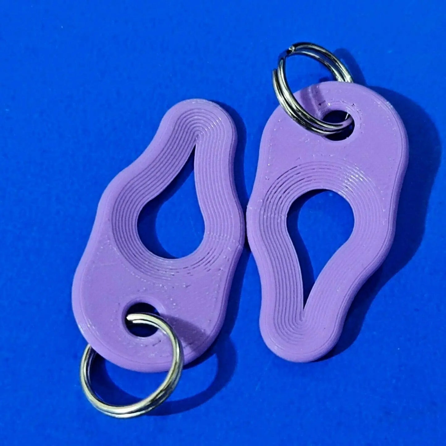 2 x Key Ring Tick Removal Tools Purple PLA Plastic Biodegradable, dog cat horse 3D Peak Print