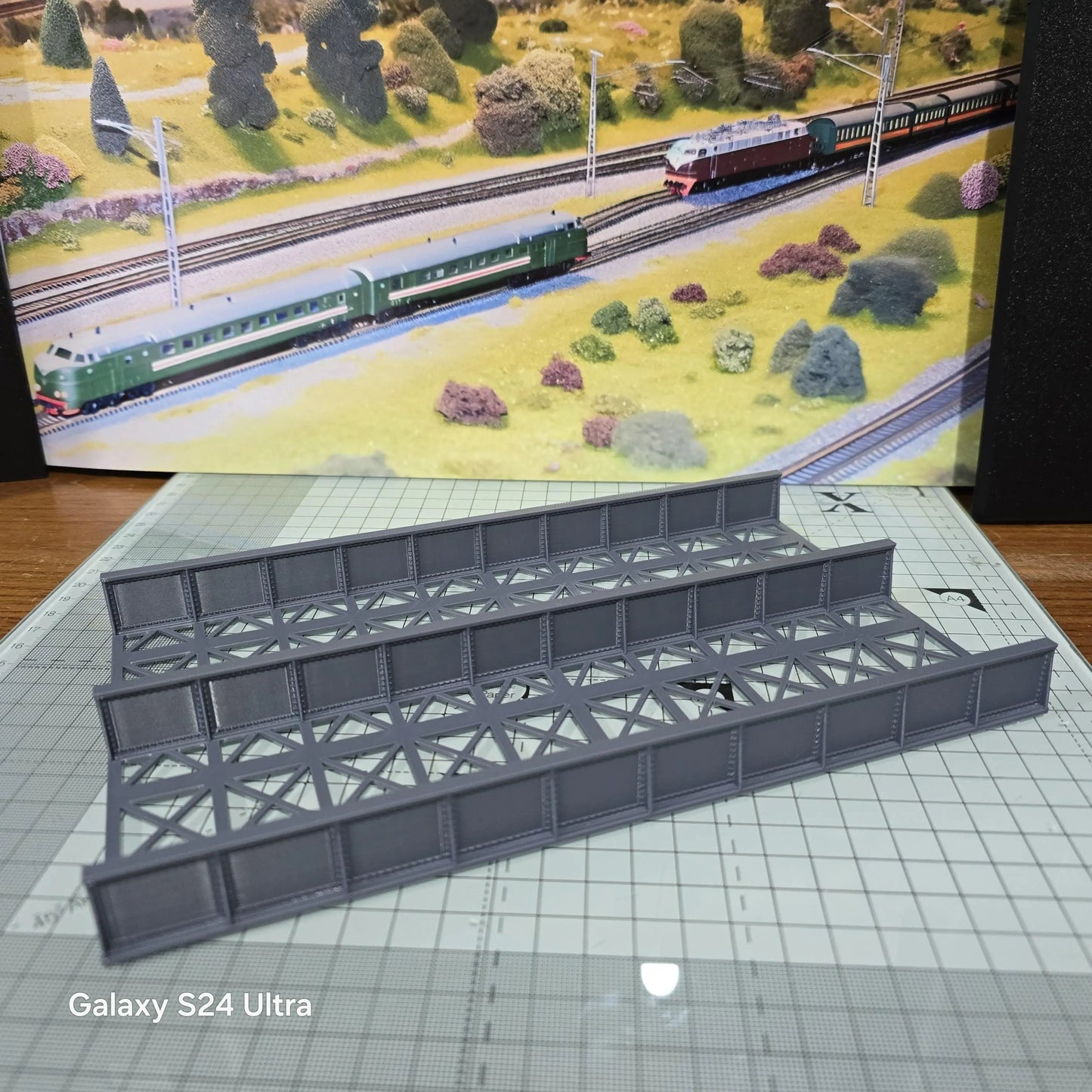 Double Track Girder Bridge 300mm Deck OO Gauge Model Railway Train Layout 1:76 Scale 3D Peak Print