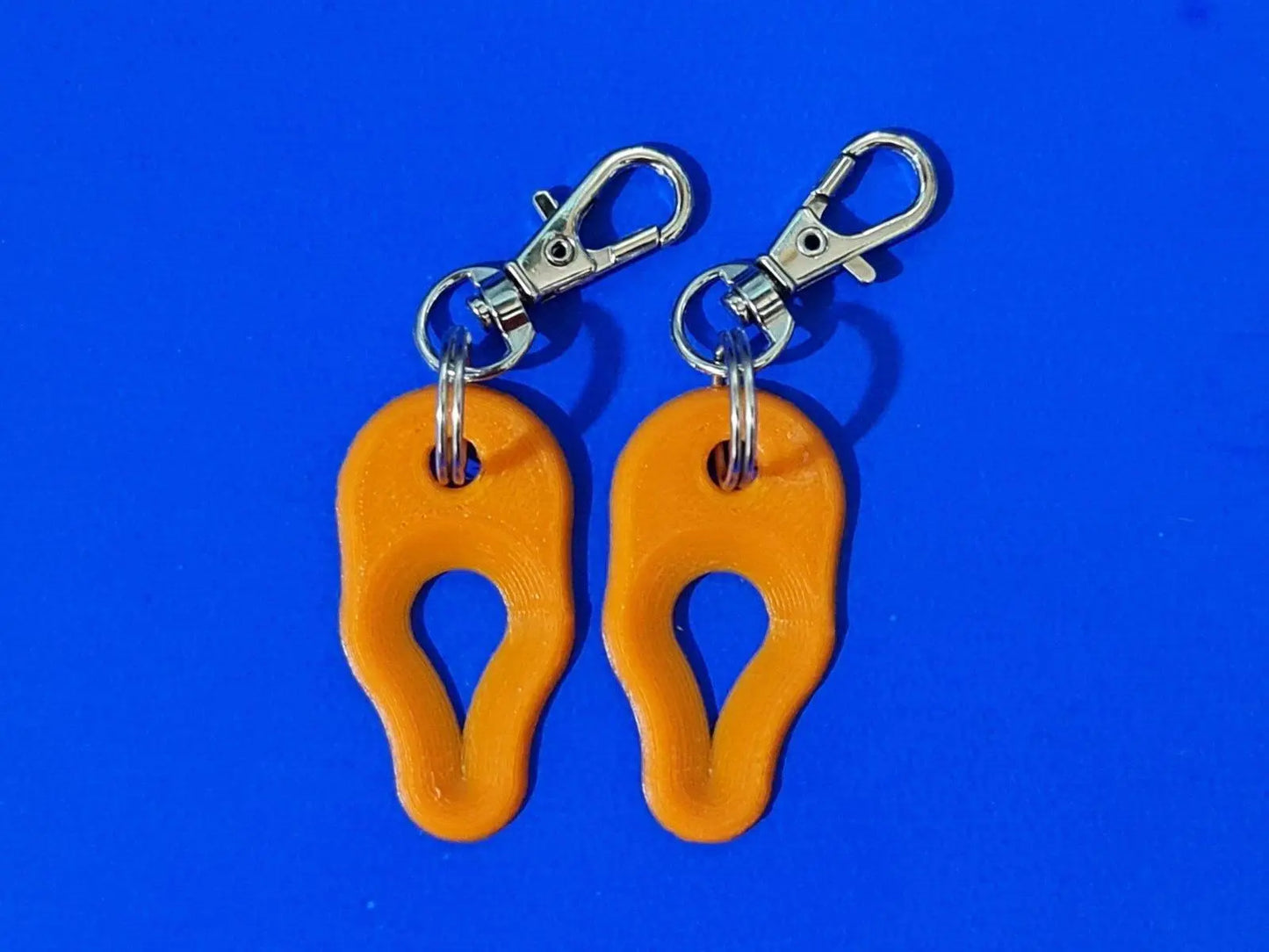 2 x Key Ring Tick Removal Tools Orange PLA Plastic Biodegradable, dog cat horse 3D Peak Print