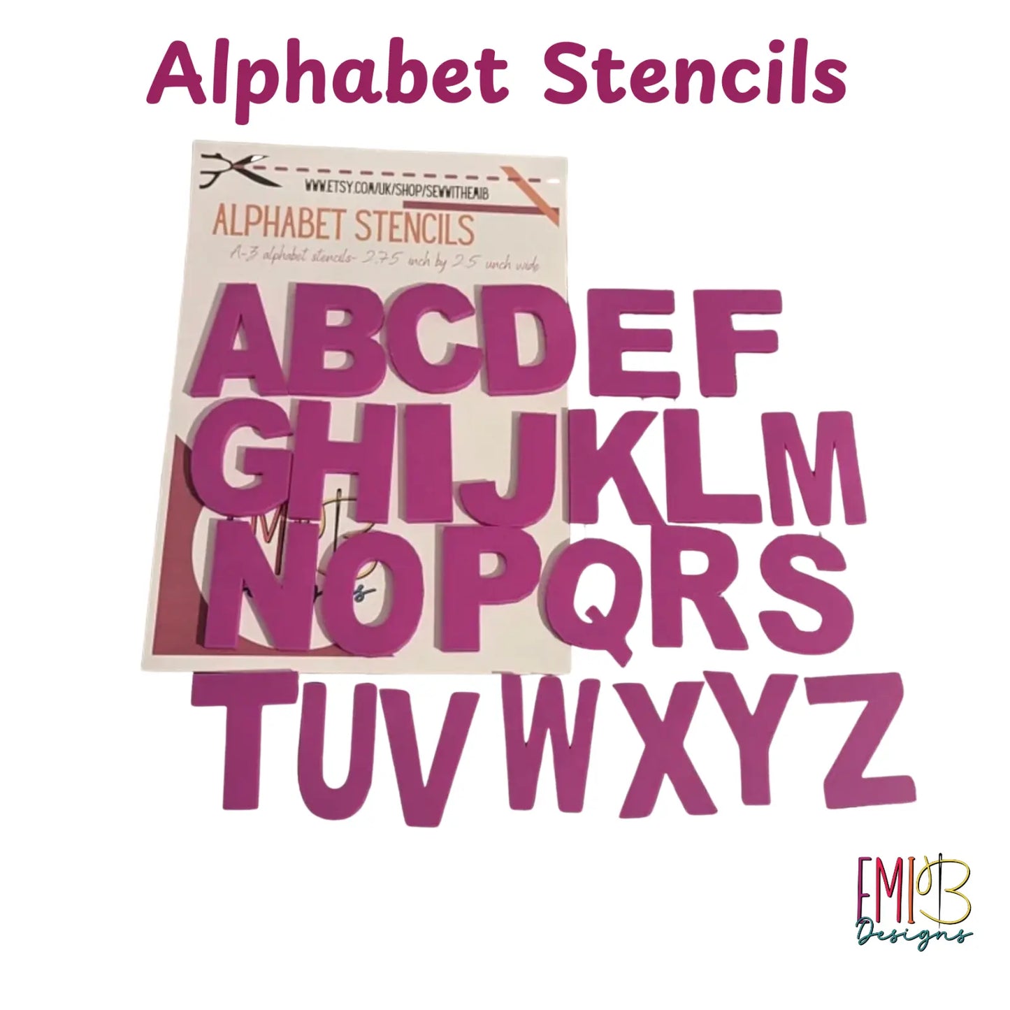 A-Z Letter Templates Sewing & Craft Letter Stencils for Applique Personalise 3D Peak Print