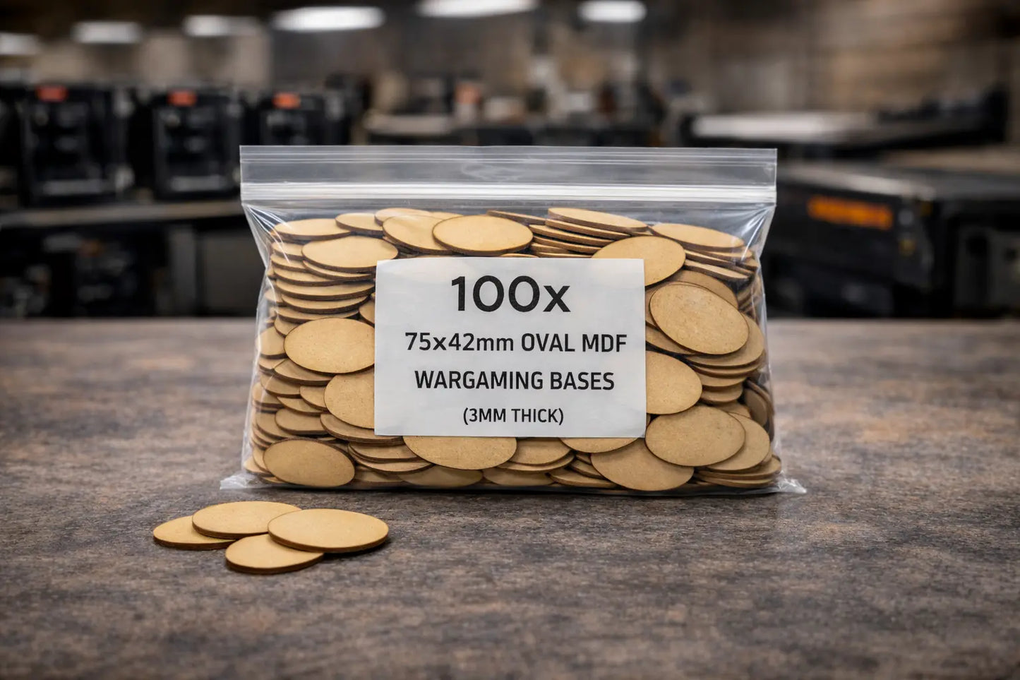 75x42mm Oval MDF Bases 3mm Thick Wargaming Miniatures Bikes Tabletop UK 3D Peak Print