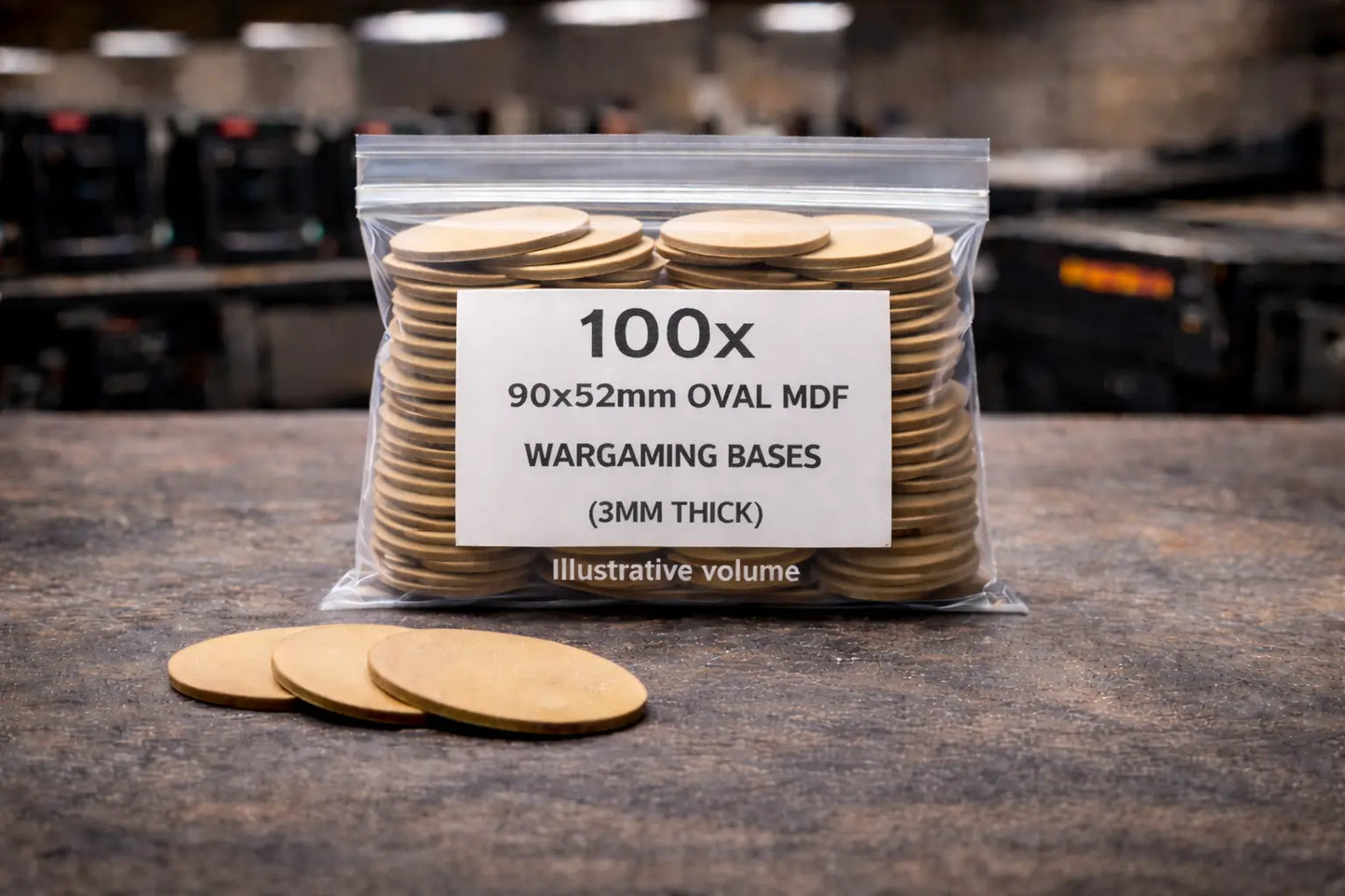 90x52mm Oval MDF Bases 3mm Thick Wargaming Miniatures Cavalry Tabletop UK 3D Peak Print