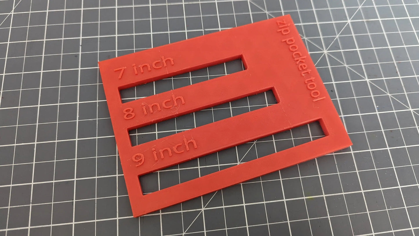 Zip Pocket Tool Make your own Zip Pockets How to sew a zip pocket Zip tool Zip pocket Ruler 3D Peak Print