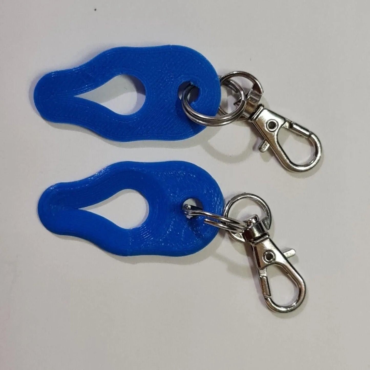2 x Key Ring Tick Removal Tools Blue PLA Plastic Biodegradable, dog cat horse 3D Peak Print
