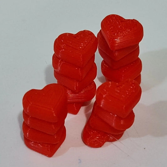 18 x Love Letter Pocket Token Love Hearts 10mm Gift Valentine Decorations 3D Peak Print