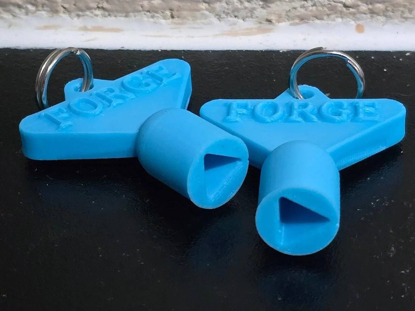 2 x Gas Electric Meter Box Utility Triangle Key Cupboard Sky Blue PLA Plastic 3D Peak Print