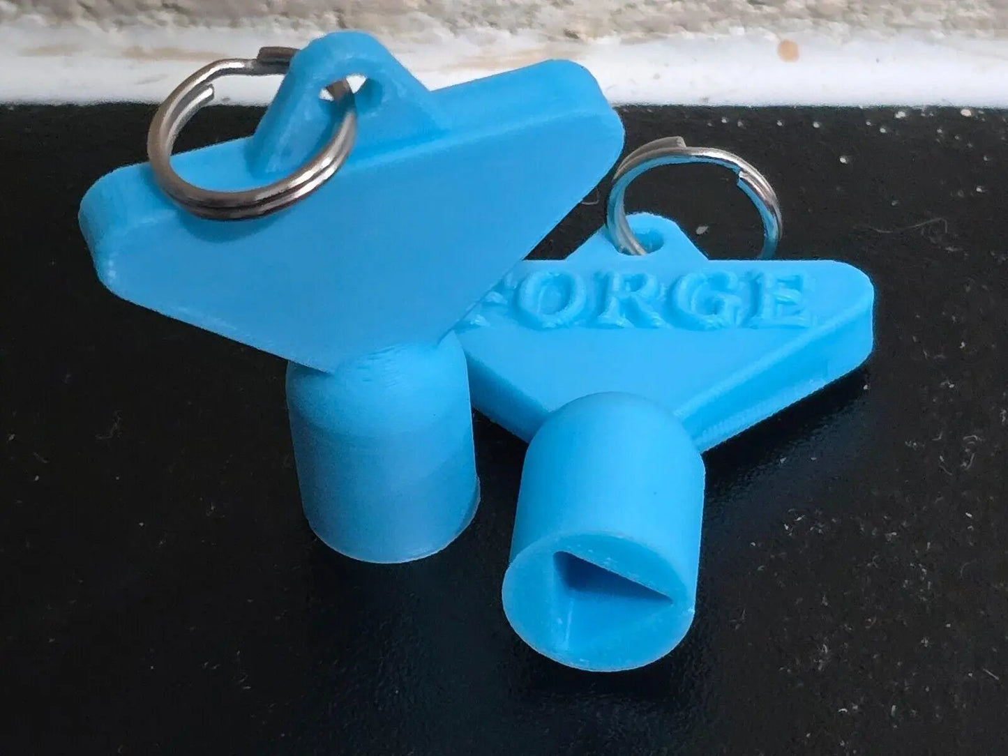 2 x Gas Electric Meter Box Utility Triangle Key Cupboard Sky Blue PLA Plastic 3D Peak Print