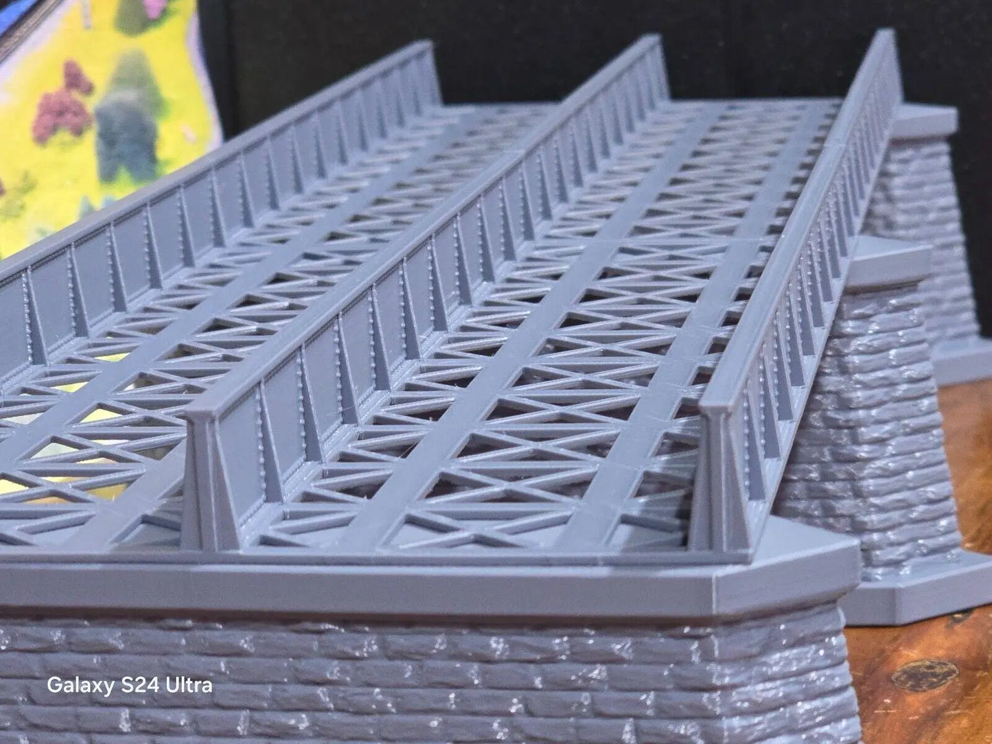 Z Gauge Double Track Iron Girder Bridge Model Railway Train Layout 1:220 Scale 3D Peak Print