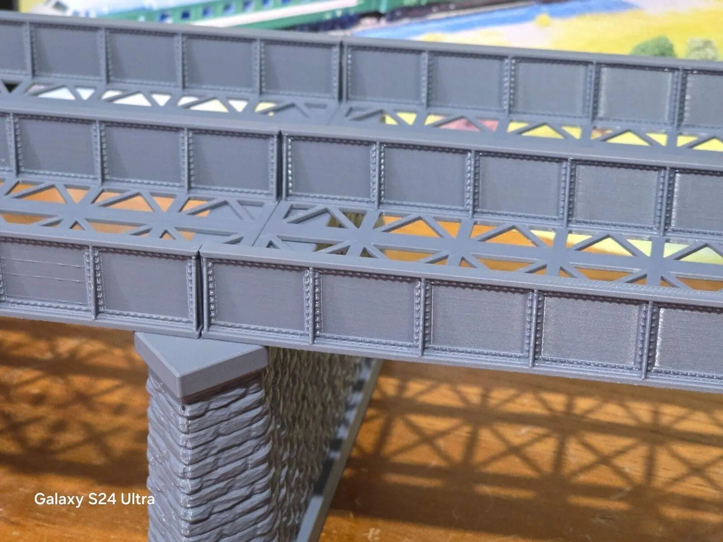 Z Gauge Double Track Iron Girder Bridge Model Railway Train Layout 1:220 Scale 3D Peak Print
