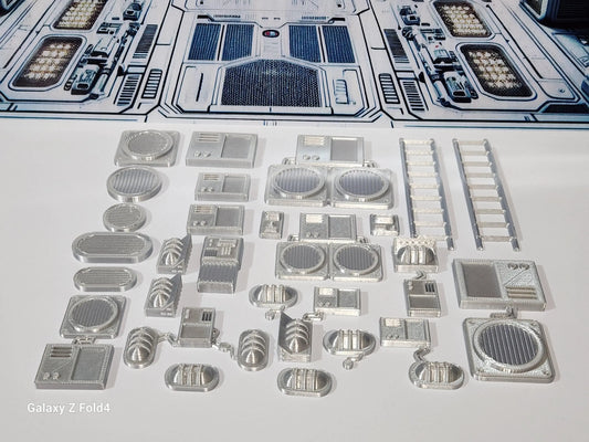 1:12 scale Sci-Fi Greebles Kitbash Set 27 pcs Cyberpunk Control Panels Switches Lights 3D Peak Print