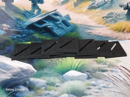 Wargaming Bases 30mm Square Slotted PLA Plastic for War Gaming Tabletop Games 3D Peak Print