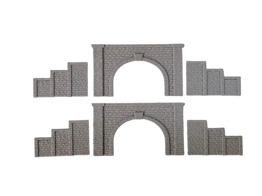 Z gauge tunnel double track stone portal with retaining walls model railway train layout 1:220 scale 3D Peak Print