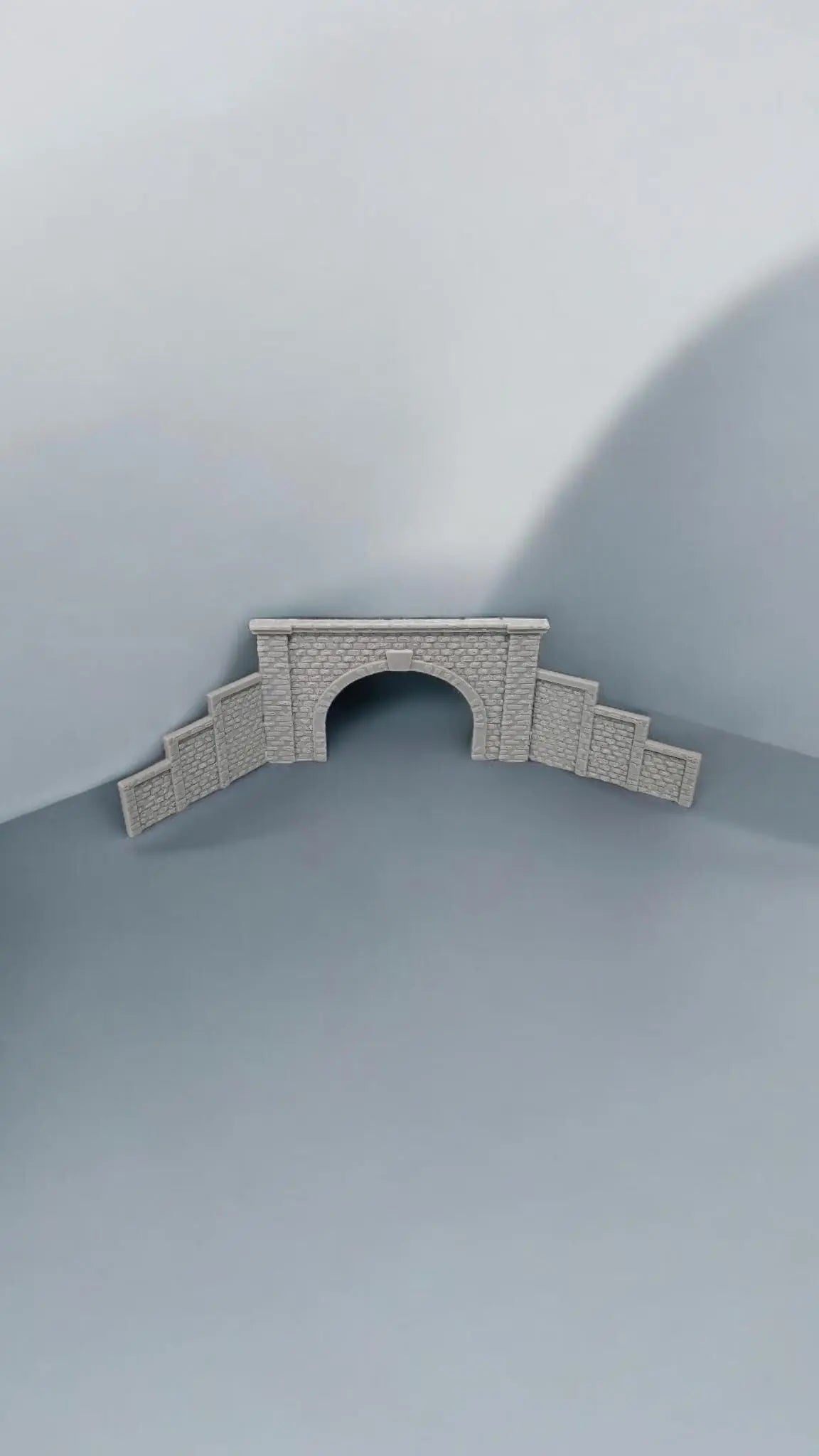 Z gauge tunnel double track stone portal with retaining walls model railway train layout 1:220 scale 3D Peak Print