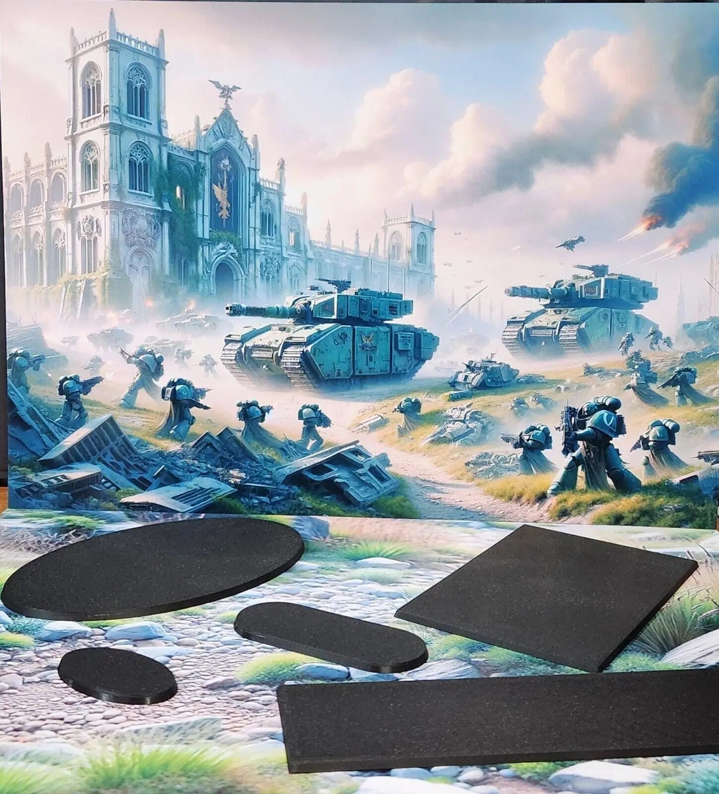 Wargaming Bases 100 x 25mm Rectangle PLA for War Gaming Tabletop Games 3D Peak Print