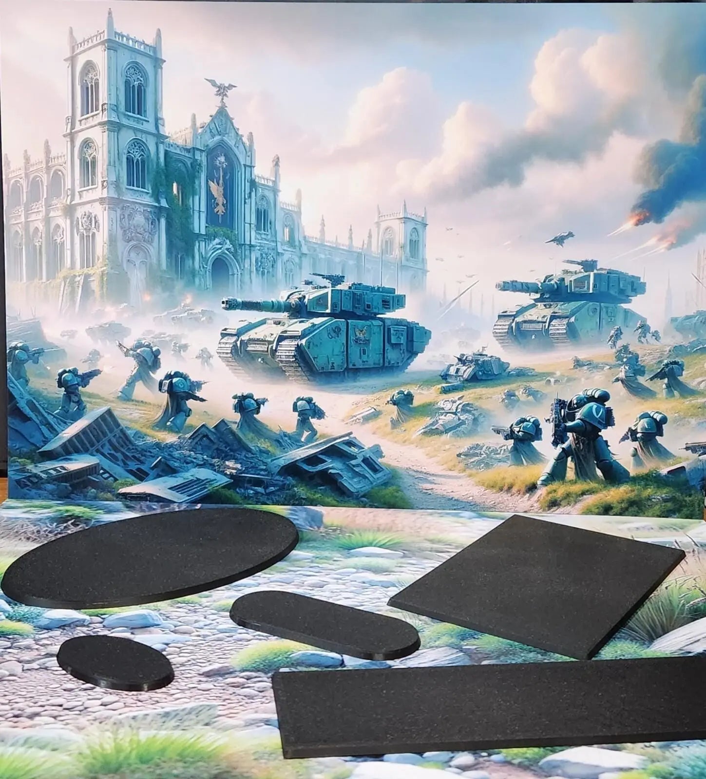 Wargaming Bases 100 x 25mm Rectangle PLA for War Gaming Tabletop Games 3D Peak Print