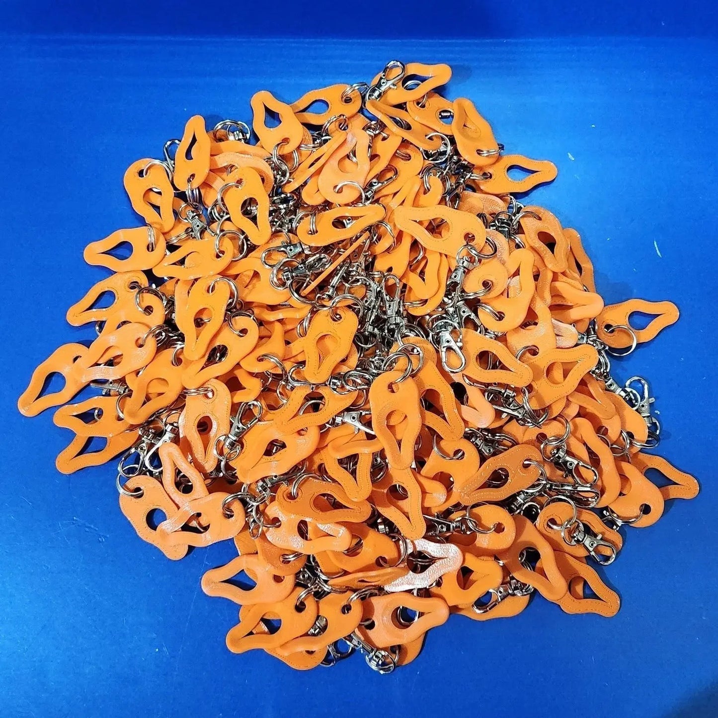 Wholesale Bulk 200 x Tick Removal Tools Orange PLA Plastic dog cat horse human with simple 15mm key ring 3D Peak Print