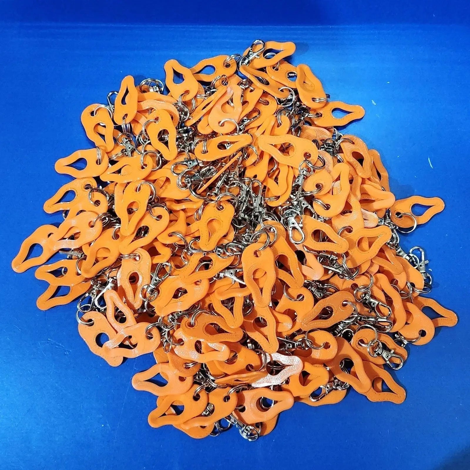 Wholesale Bulk 200 x Tick Removal Tools Orange PLA Plastic dog cat horse human with simple 15mm key ring 3D Peak Print