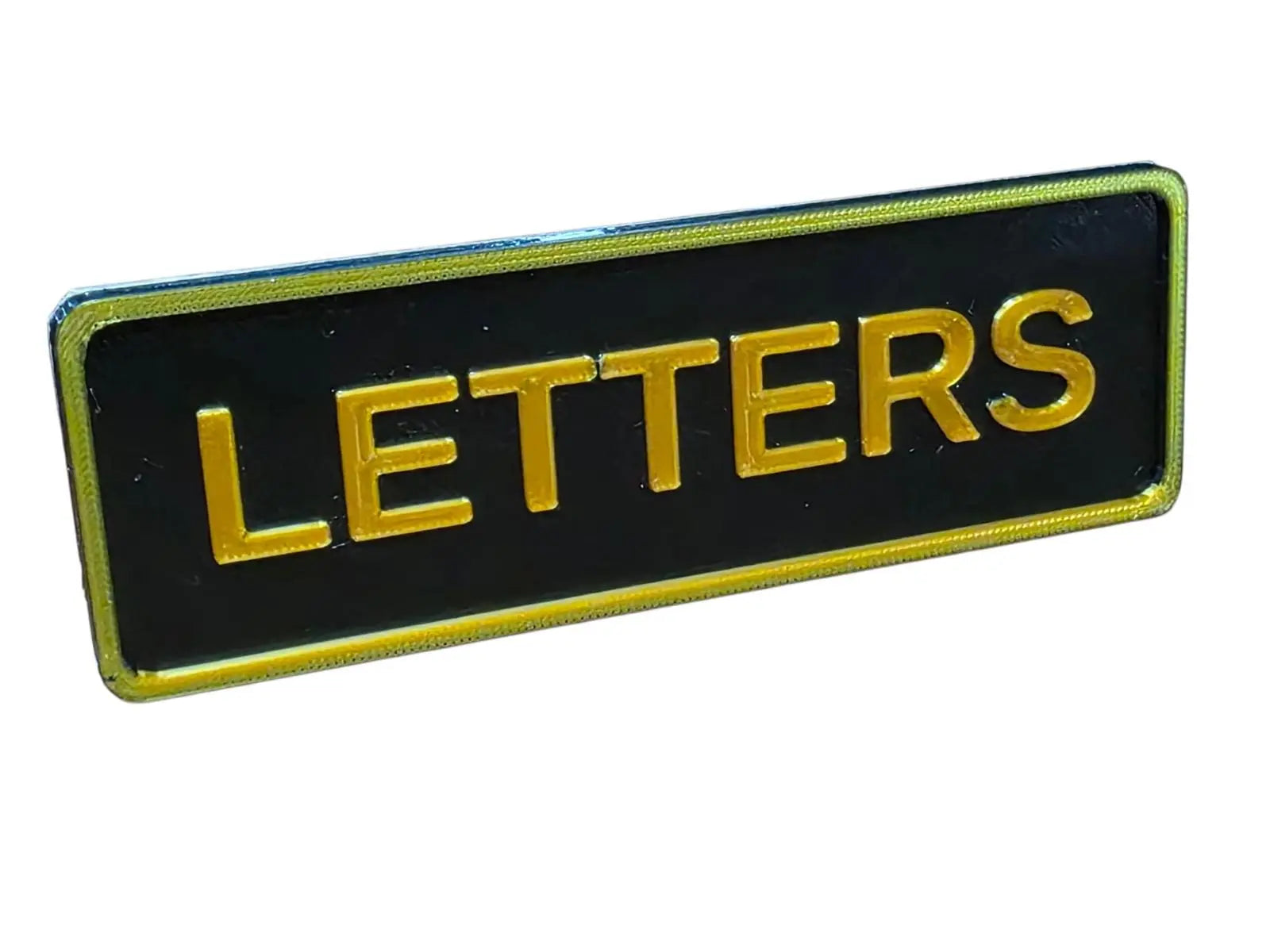 Letters sign plaque petg waterproof uv & heat resistant self adhesive postbox 3D Peak Print
