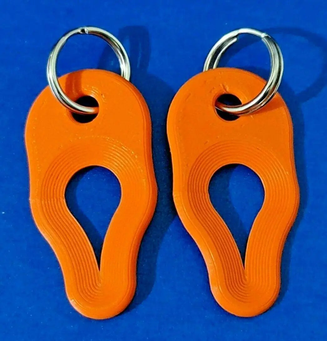 2 x Key Ring Tick Removal Tools Orange PLA Plastic Biodegradable, dog cat horse 3D Peak Print