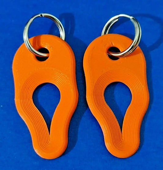 2 x Key Ring Tick Removal Tools Orange PLA Plastic Biodegradable, dog cat horse 3D Peak Print