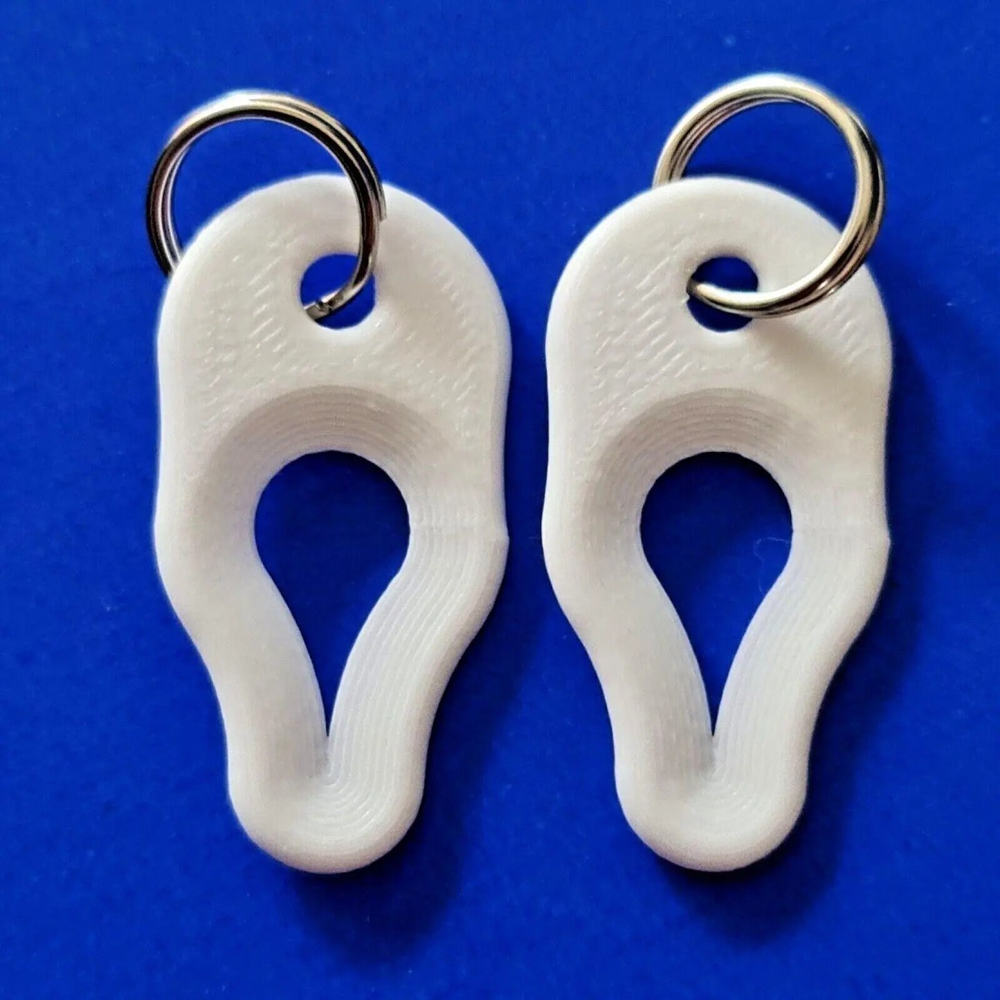 2 x Key Ring Tick Removal Tools White PLA Plastic Biodegradable dog cat horse 3D Peak Print