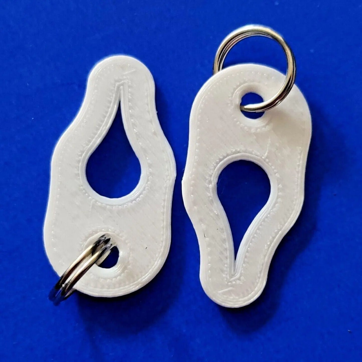 2 x Key Ring Tick Removal Tools White PLA Plastic Biodegradable dog cat horse 3D Peak Print