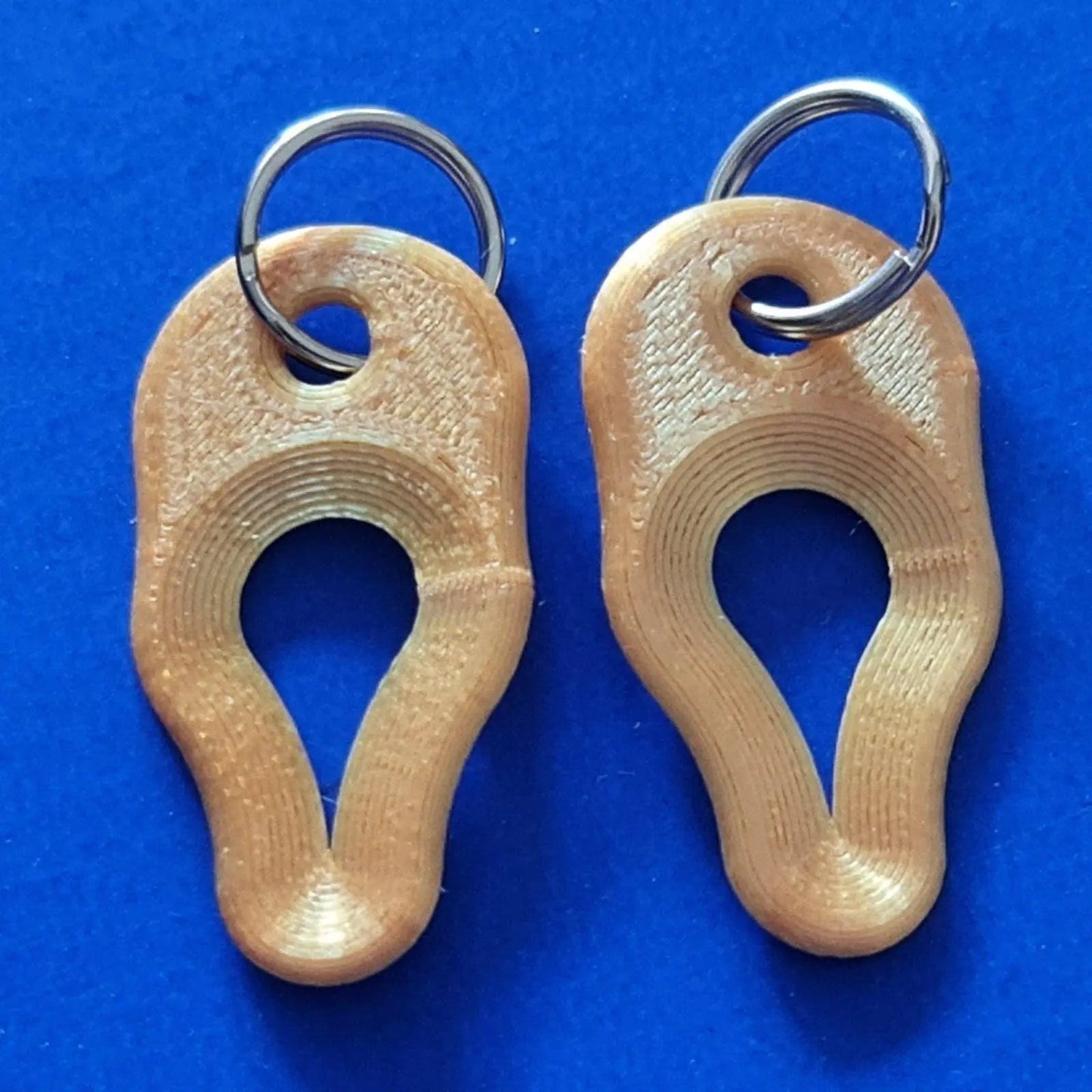 2 x Key Ring Tick Removal Tools Silk Gold PLA Plastic dog cat horse human 3D Peak Print