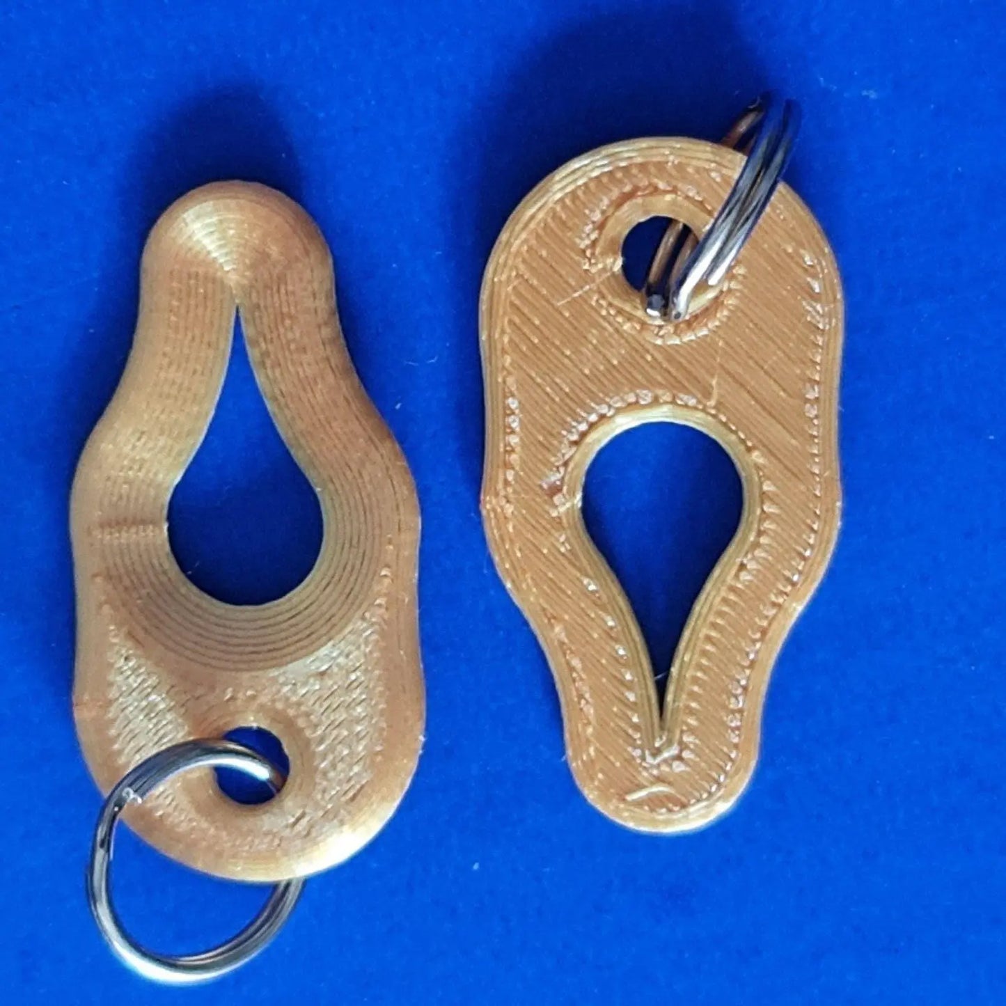 2 x Key Ring Tick Removal Tools Silk Gold PLA Plastic dog cat horse human 3D Peak Print