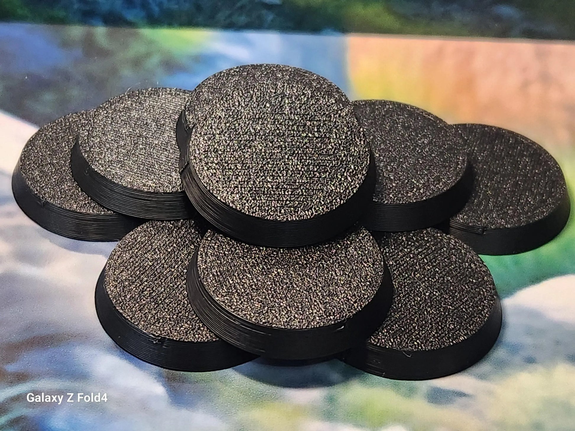 25mm Round Wargaming Bases Durable Plastic for War Gaming Tabletop Games 3D Peak Print