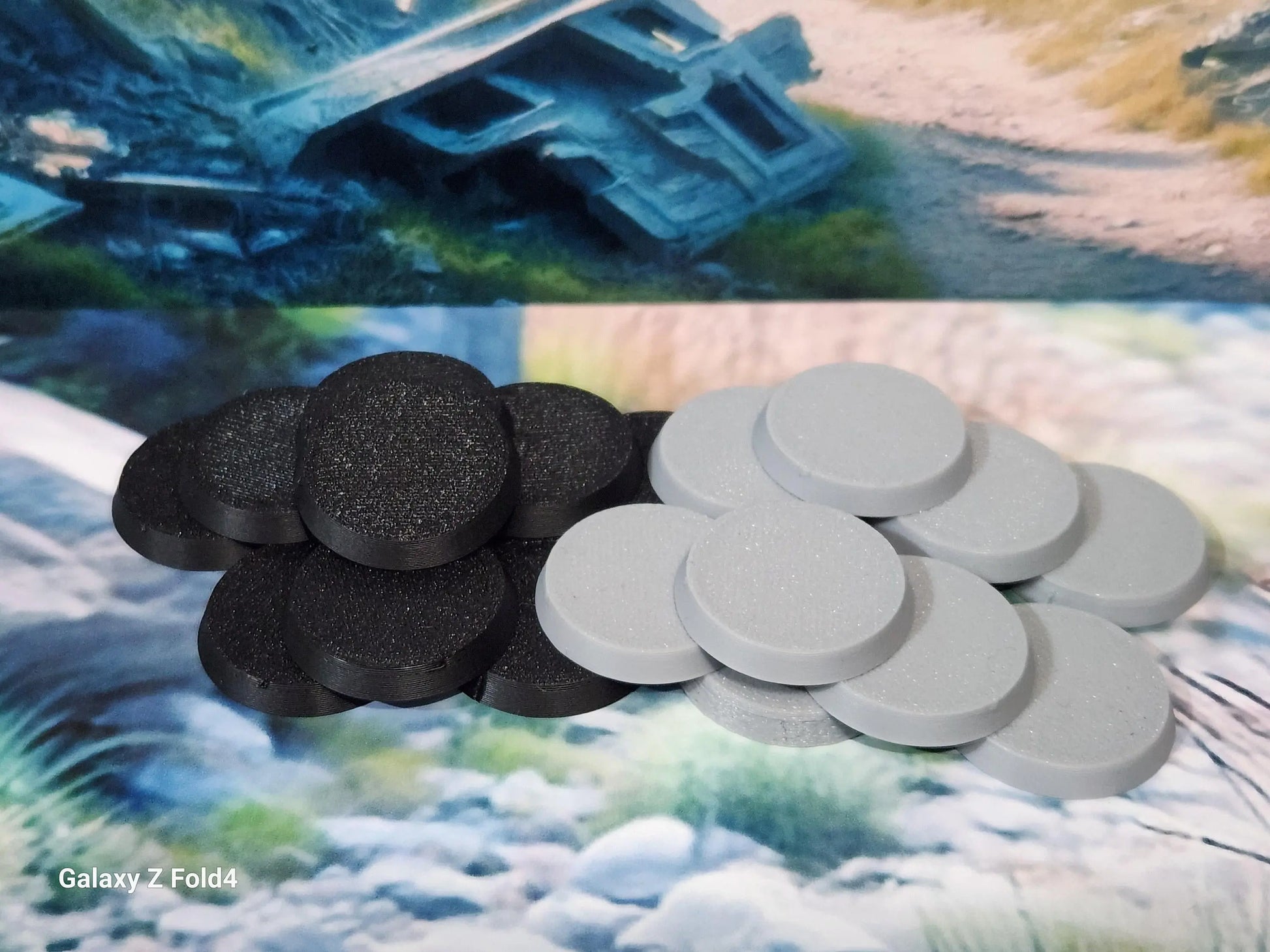 25mm Round Wargaming Bases Durable Plastic for War Gaming Tabletop Games 3D Peak Print