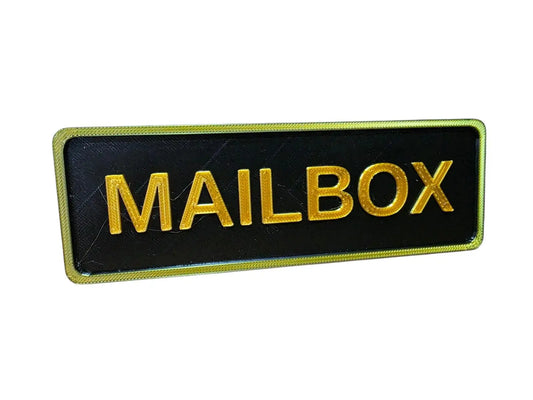 Mailbox sign plaque petg waterproof uv & heat resistant self adhesive postbox 3D Peak Print