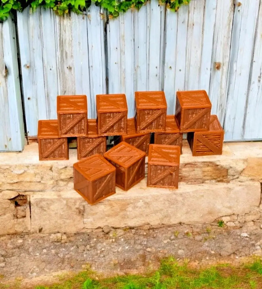 Wooden Crates 3ft Model Train Railway Station Freight New OO HO Gauge 12 Pack 3D Peak Print