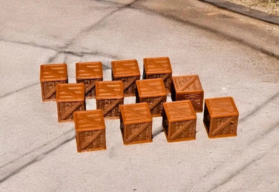 Wooden Crates 3ft Model Train Railway Station Freight New OO HO Gauge 12 Pack 3D Peak Print