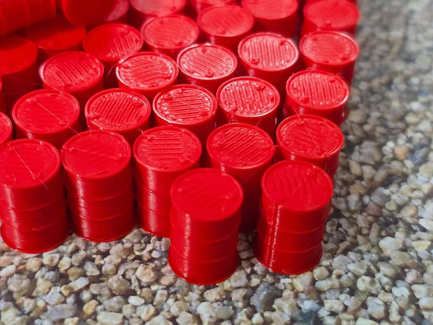 Oil Drum Barrels OO Gauge Red 1:76 Scale Models Train Railway 100 Pack 3D Peak Print