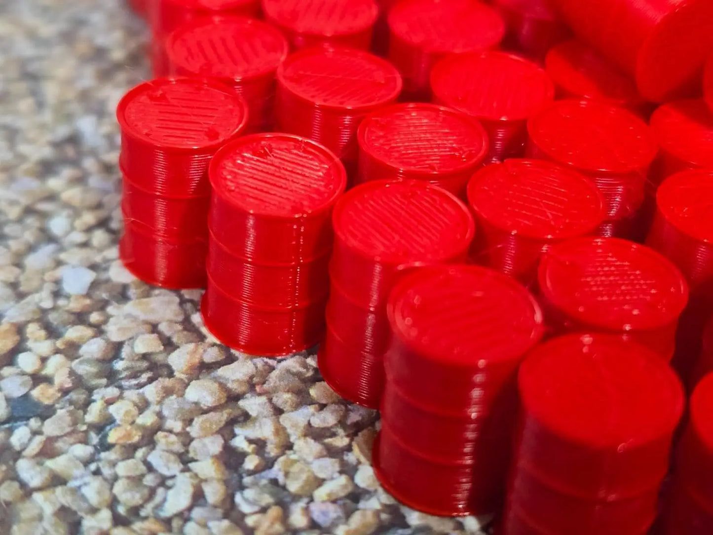 Oil Drum Barrels OO Gauge Red 1:76 Scale Models Train Railway 100 Pack 3D Peak Print