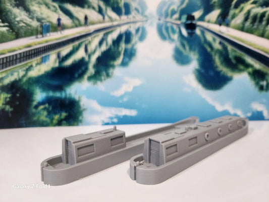 1:43 Scale O Gauge Model Railway 2 x Canal Boats Waterways Barge Cargo Leisure 3D Peak Print