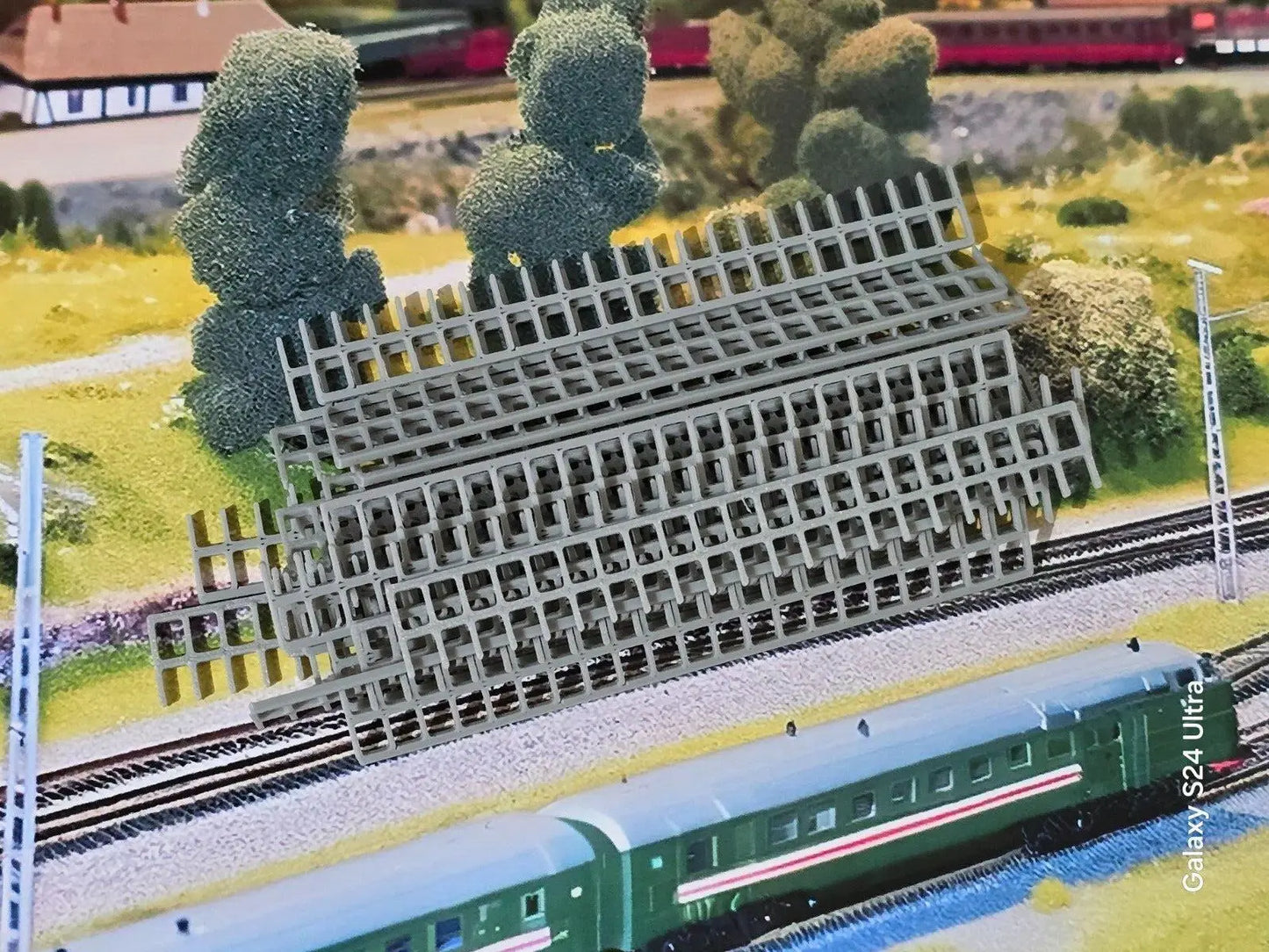 Fencing Railings OO HO Gauge New 80 Pack Grey 1:76 Scale Models Train Railway 3D Peak Print