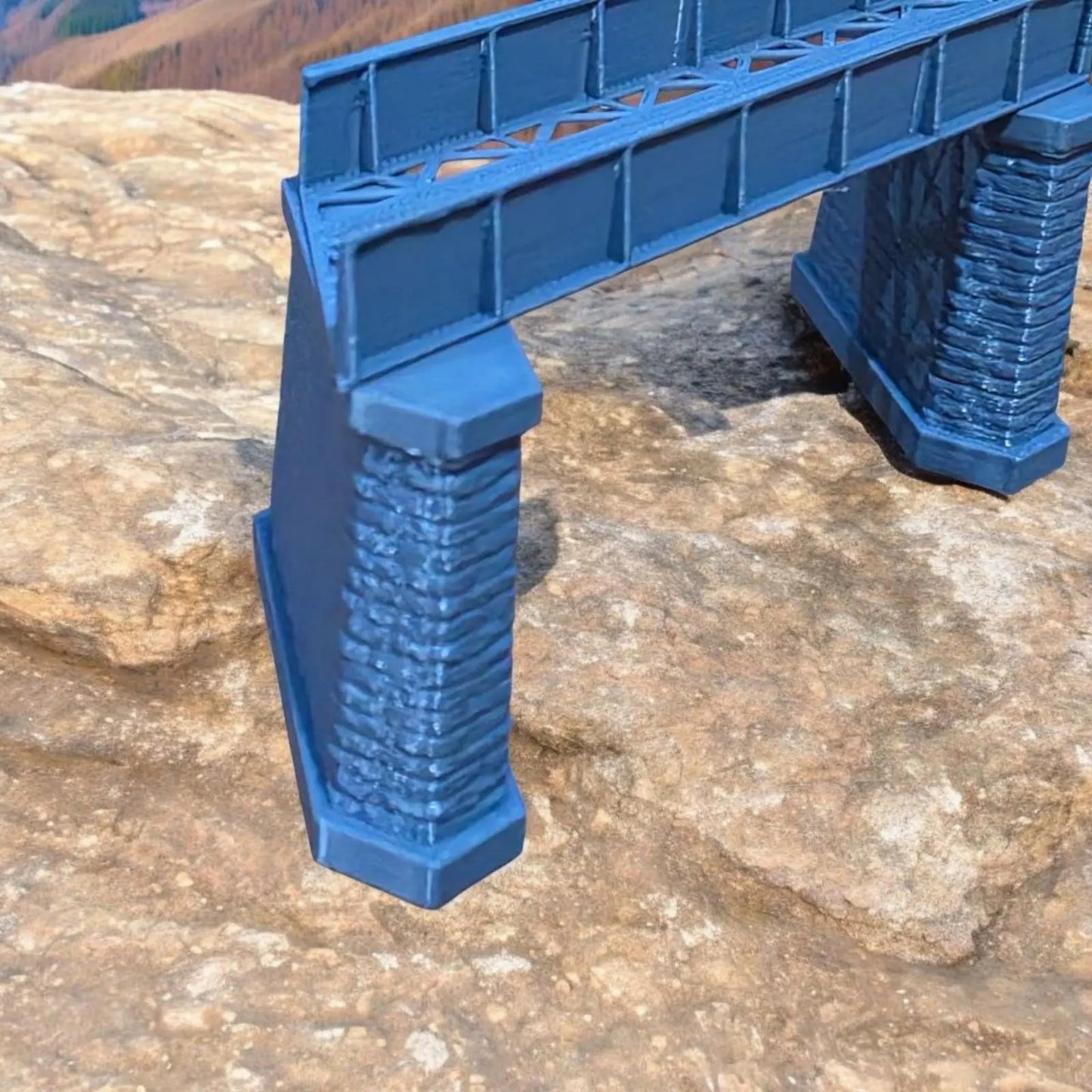 Z Gauge Right 45 deg single Track Iron Girder Bridge Model Railway 1:220 Scale 3D Peak Print