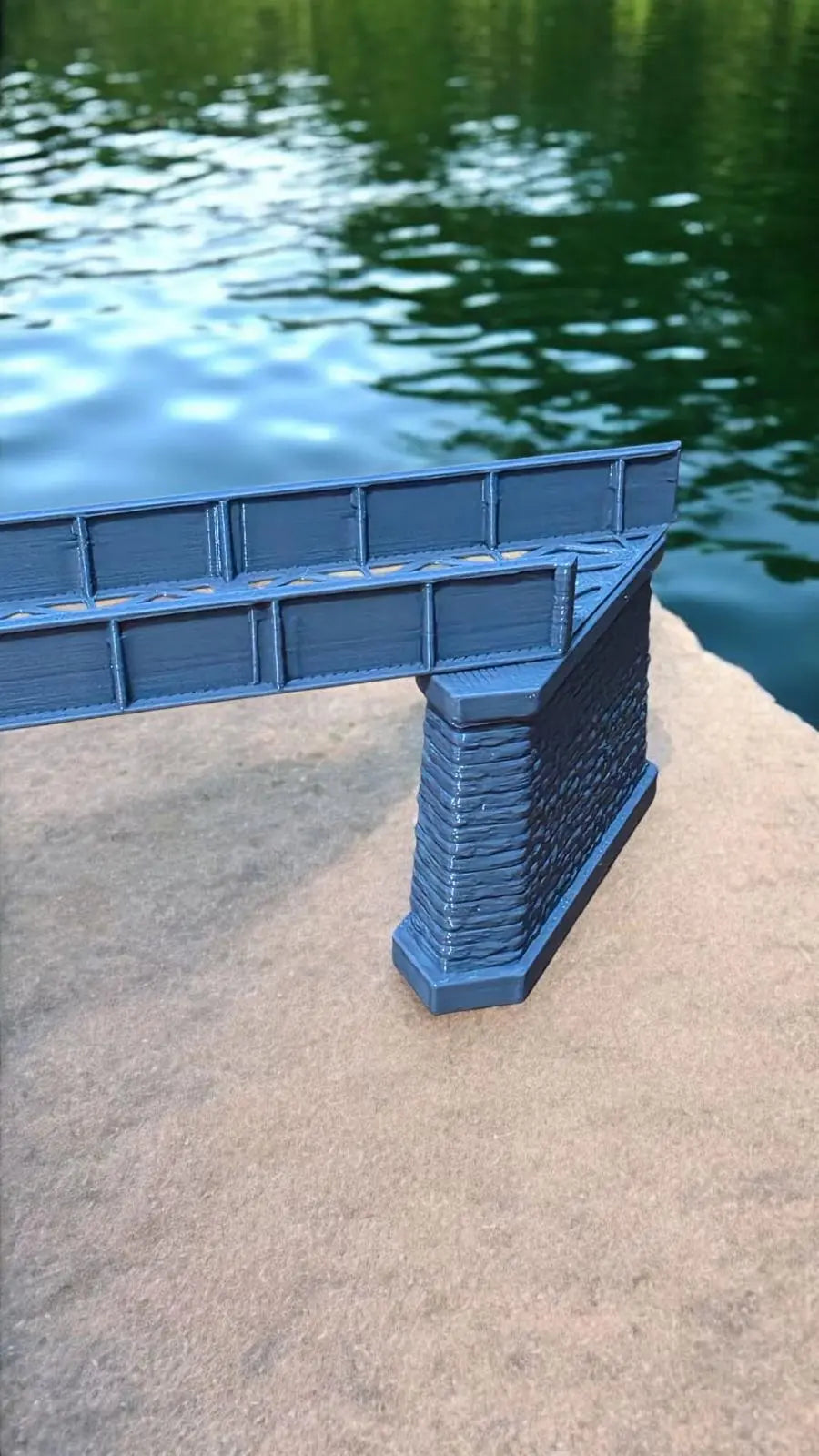 Z Gauge Right 45 deg single Track Iron Girder Bridge Model Railway 1:220 Scale 3D Peak Print