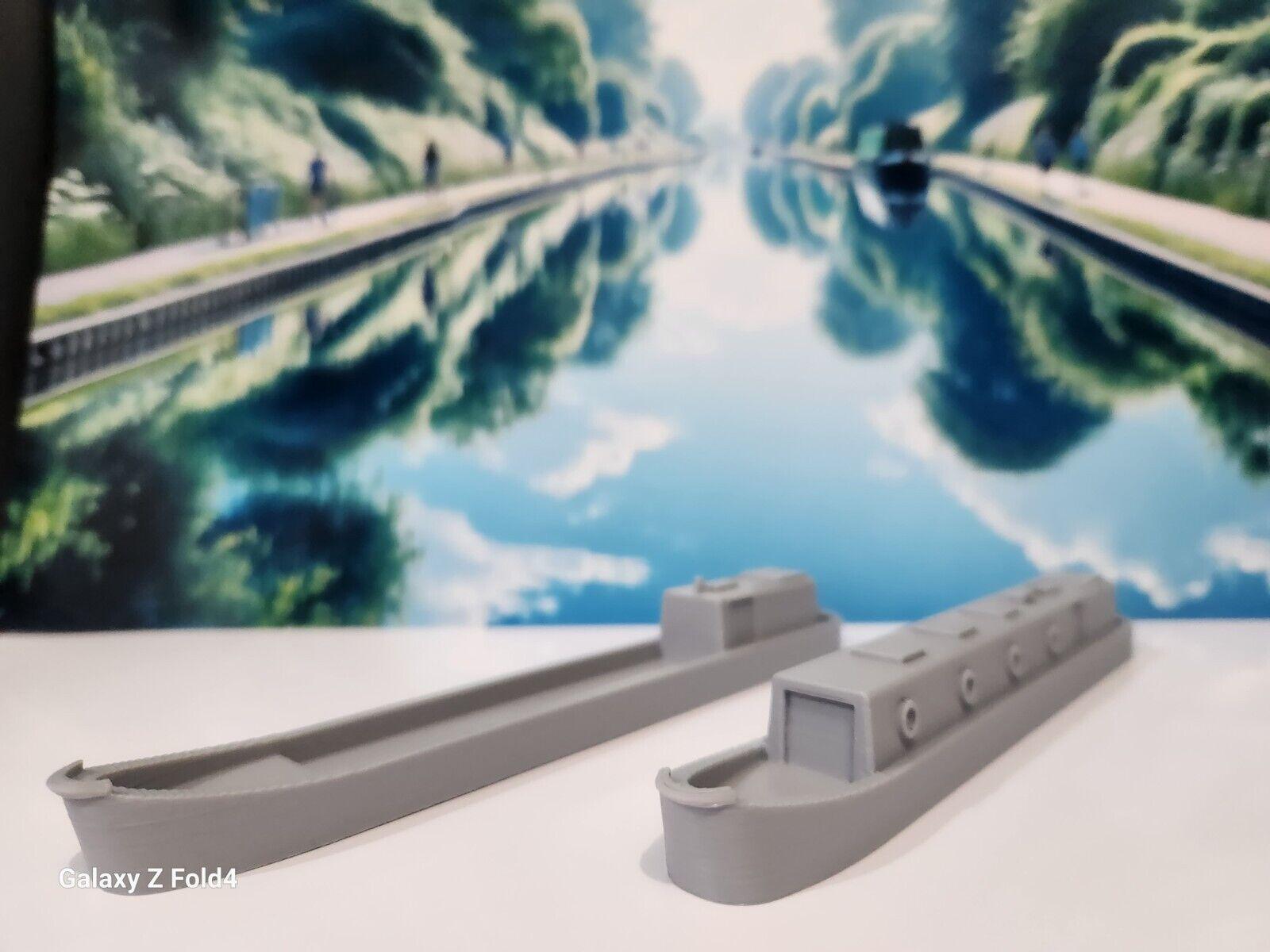 1:76 Scale OO Gauge Model Railway 2 x Canal Boats Waterways Barge Cargo Leisure 3D Peak Print