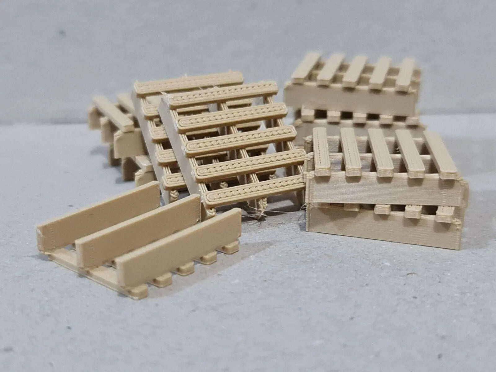 009 00-9 Narrow Gauge Wood Colour Pallets 1:76 Models Train Railway (50 Pack) 3D Peak Print