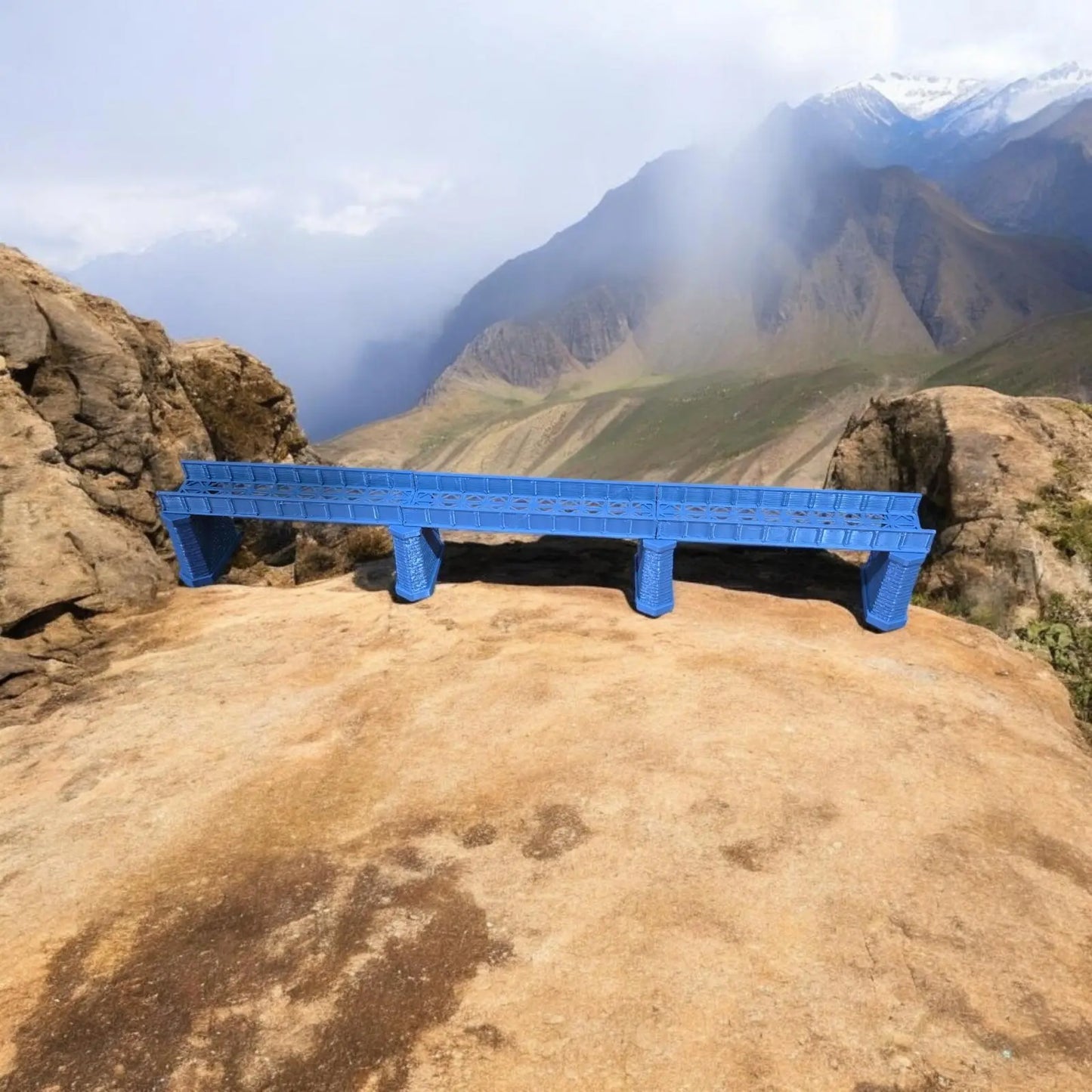 Z Gauge Single Track Iron Girder Bridge 300mm Model Railway Layout 1:220 Scale 3D Peak Print